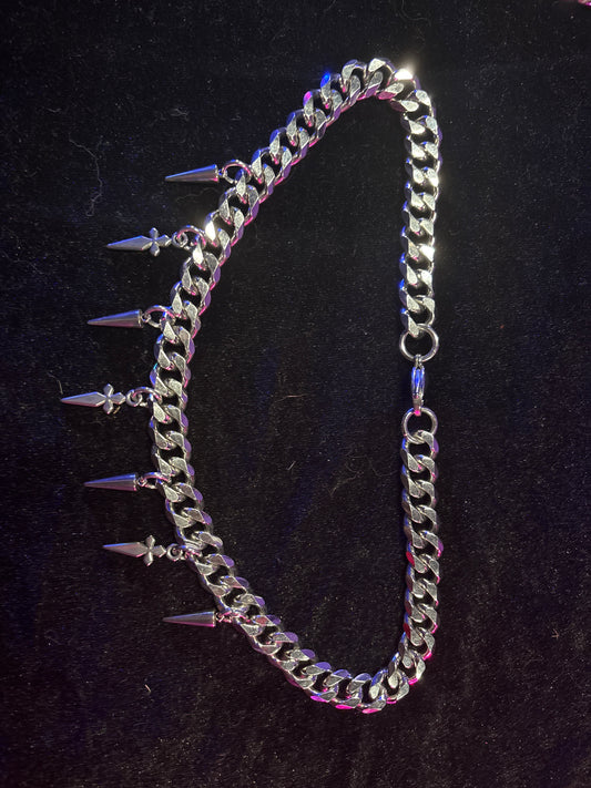 Spike/Cross Chain Necklace